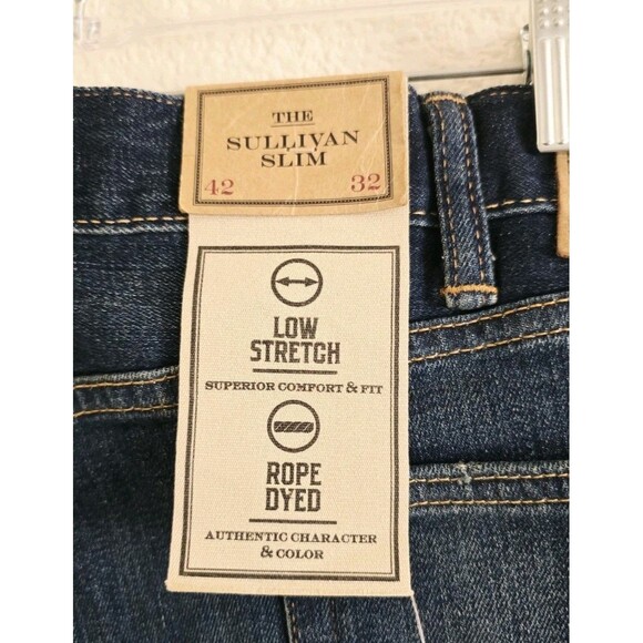 New-Polo Ralph Lauren Mens Sullivan Slim Paint Distressed Blue Denim Jeans 42x32 - Picture 7 of 11